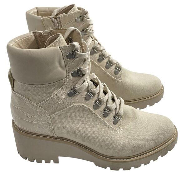 Dolce Vita Hank Combat Boots Women’s Size 9 Cream Ivory Shoes - Picture 1 of 12